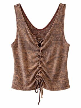 🛍️ 3/10 American Eagle Soft & Sexy Ribbed Lace Up Tank Fits Like Large